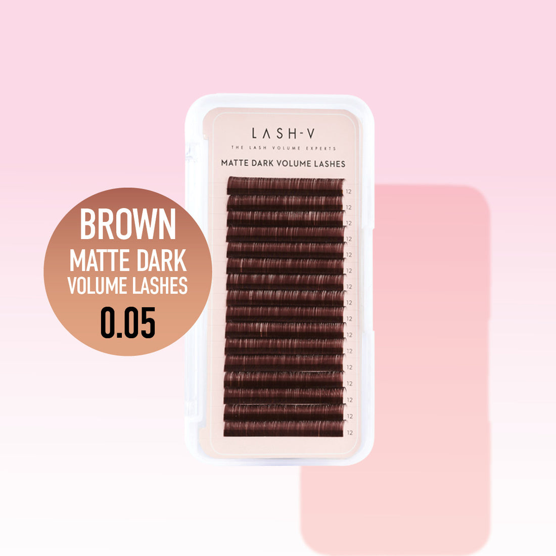 Matte Dark Volume Dark Brown  Lashes - 0.05 - LASH V