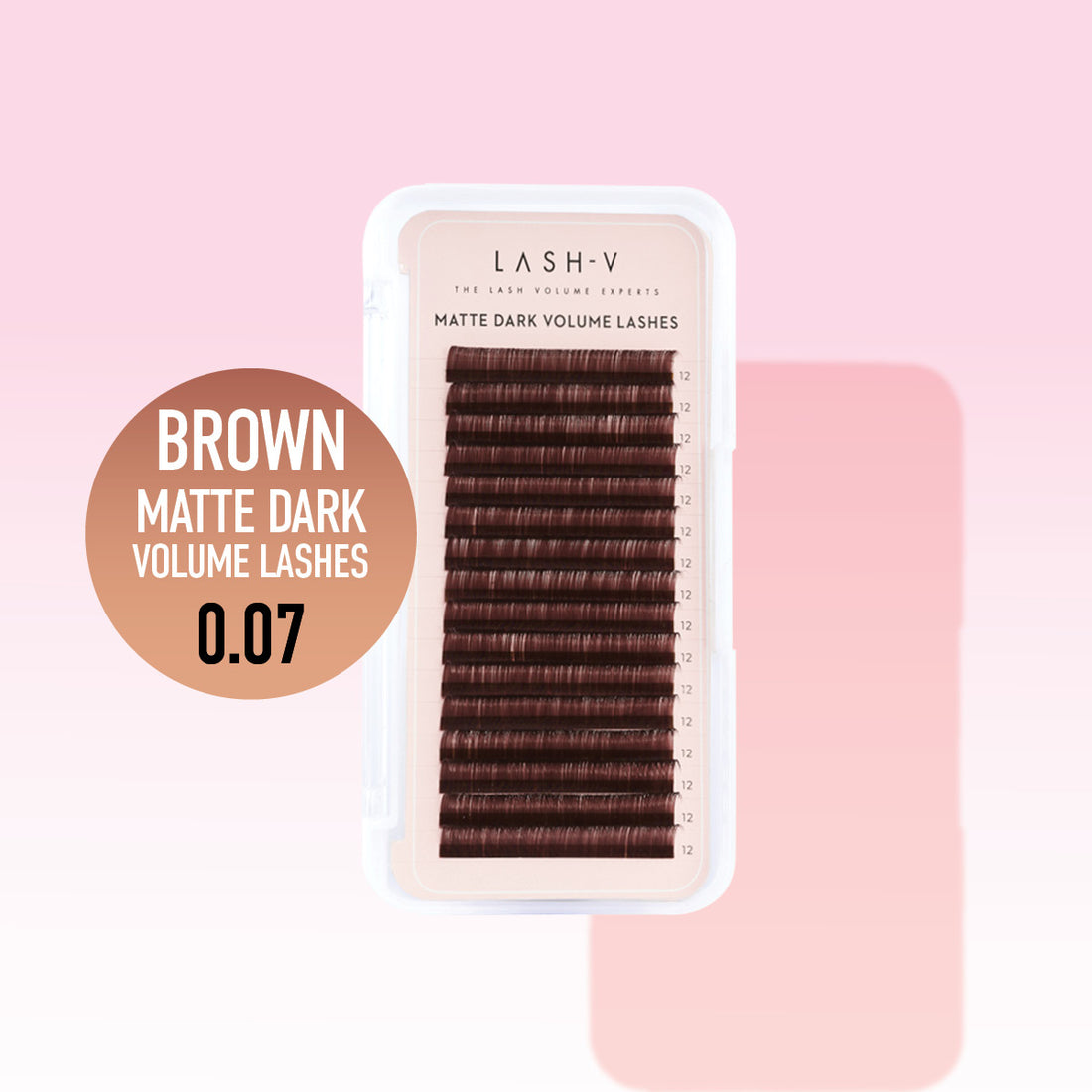 Matte Dark Volume Dark Brown  Lashes - 0.07 - LASH V