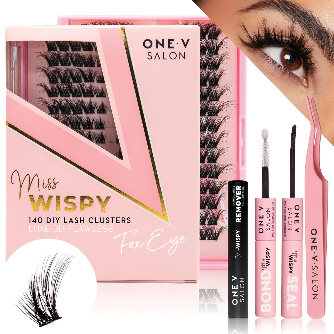 Luxe 3D Flawless - Fox Eye - 140 DIY Cluster Lashes Complete Kit - LASH V