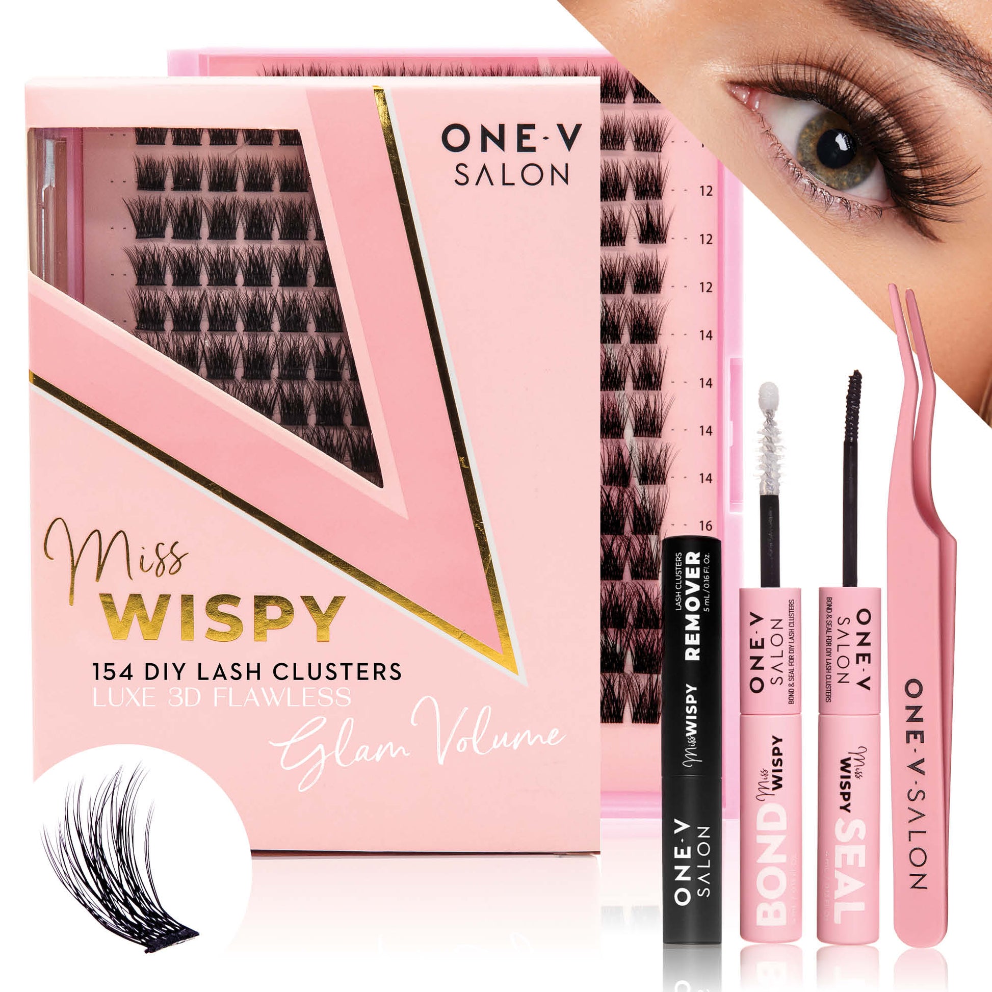 Luxe 3D Flawless -Glam Volume - 154 DIY Cluster Lashes Complete Kit - LASH V