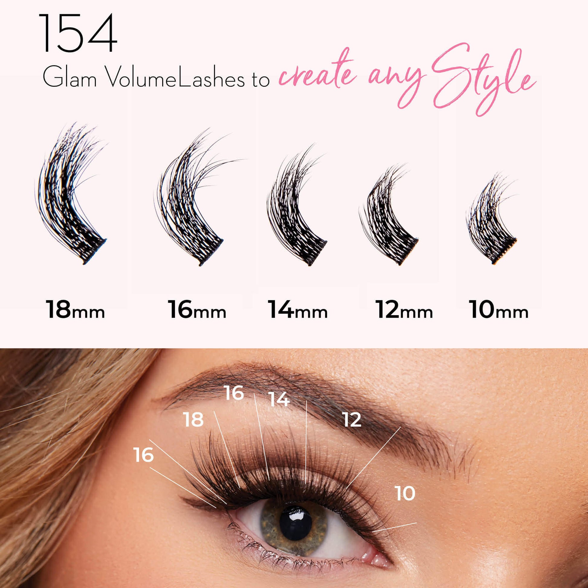 Luxe 3D Flawless -Glam Volume - 154 DIY Cluster Lashes Complete Kit - LASH V