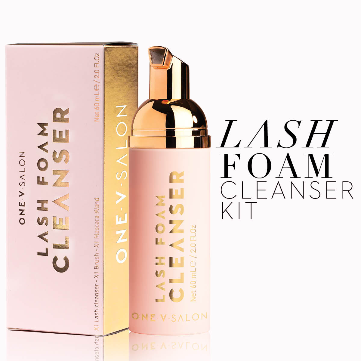 Lash Foam Cleanser Kit - (Bundle Packs) - Lash cleanser + Lash Brush + Mascara Wand - LASH V